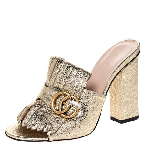 gucci marmont mule gold|gucci mules for sale.